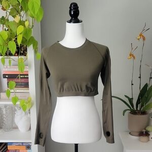Alphalete Khaki Long Sleeve Workout Top